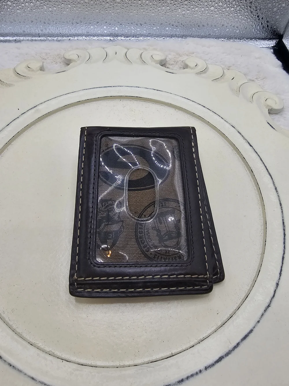 Fossil Men’s Dark Brown Leather Money Clip Wallet